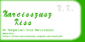 narcisszusz kiss business card